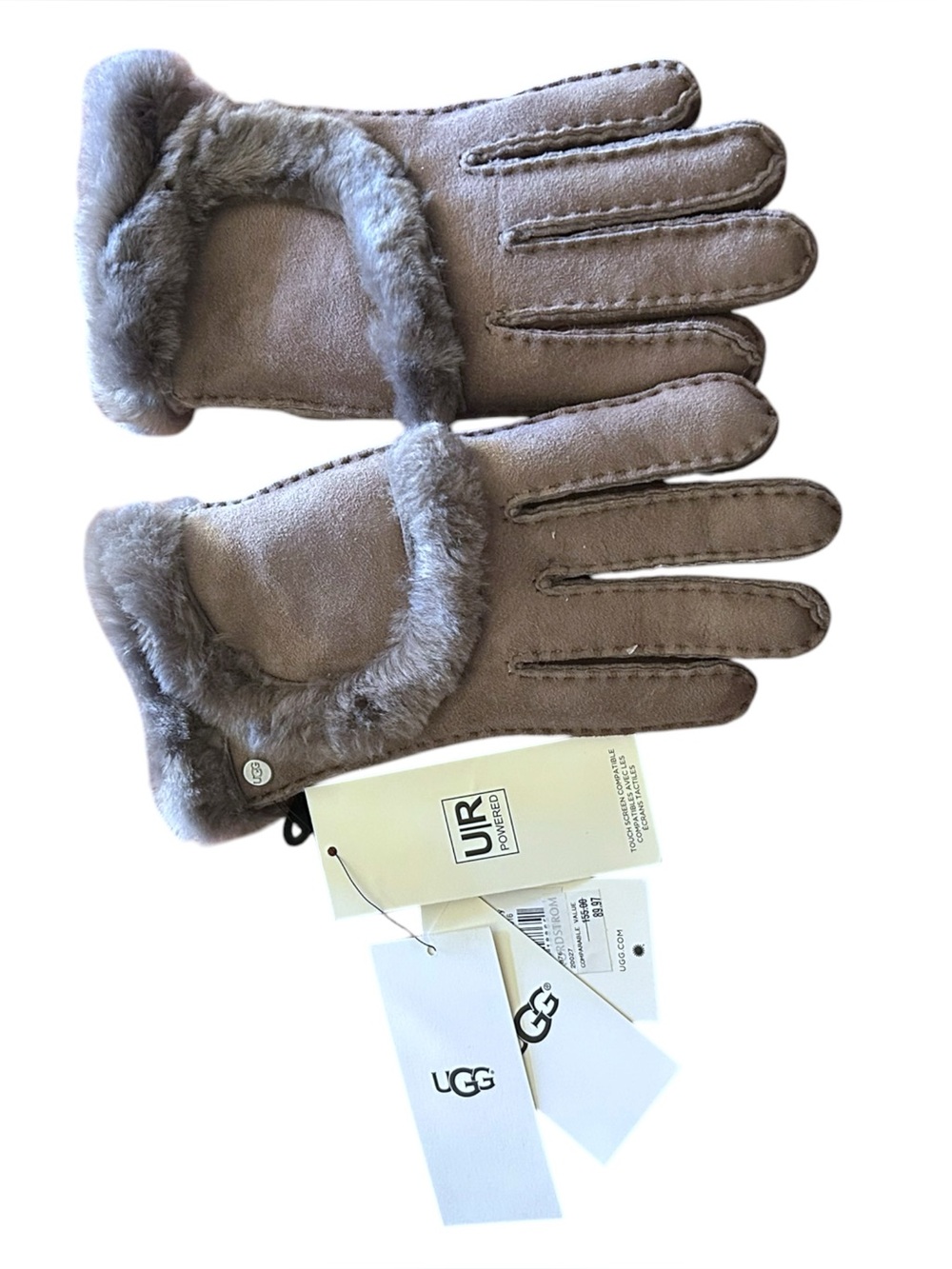UGG Stormy Gray Tech Touch Gloves Size Medium